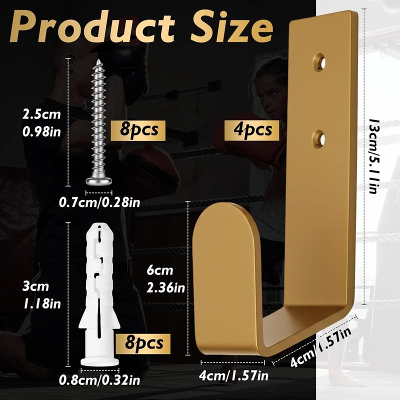 Otoolling 4 Pcs Wrestling Championship Belt Wall Display Holder Belt Horizontal Wall Mount Display Organizer Secure Rack for Wrestling Gifts and Awards - Image 2